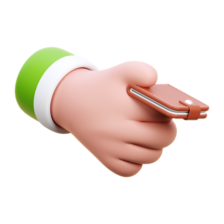 Hand Holding Wallet  3D Icon
