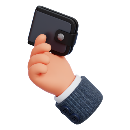 Hand Holding Wallet  3D Icon