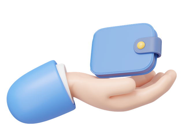Hand Holding Wallet  3D Icon