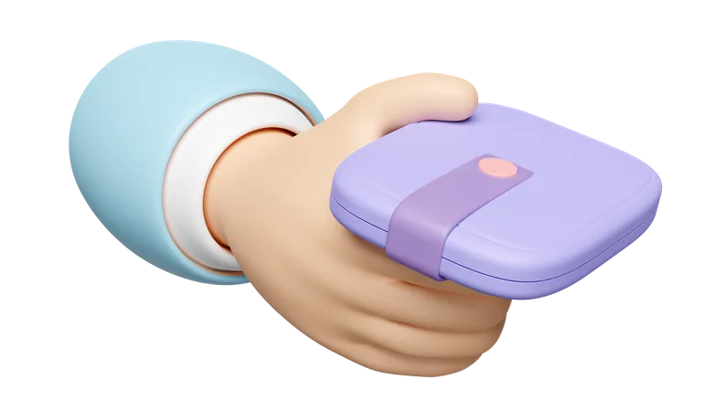 Hands Holding Wallet Isolated 3D Icon