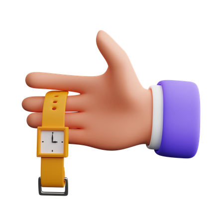 Hand holding watch  3D Icon