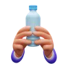 Hand holding water bottle