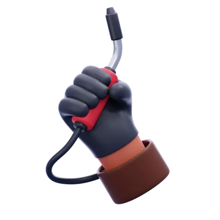 Hand holding welding tool  3D Icon