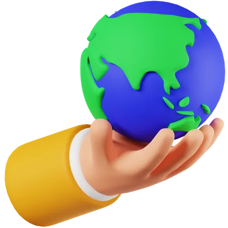 World In Hand 3 D Icon 3D Icon