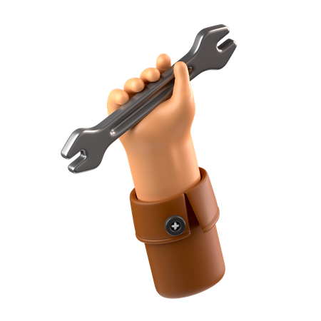 Hand holding wrench  3D Icon