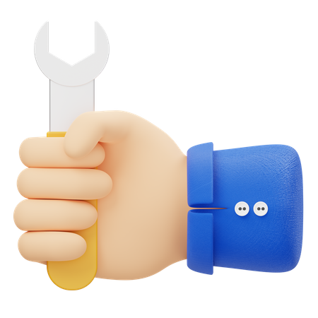 Hand Holding Wrench  3D Icon