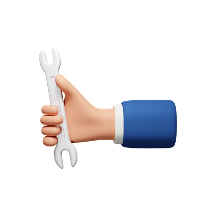 Hand Holding Wrench  3D Icon