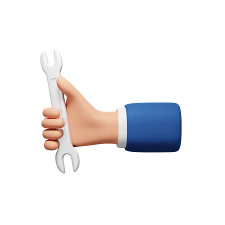 Hand Holding Wrench  3D Icon