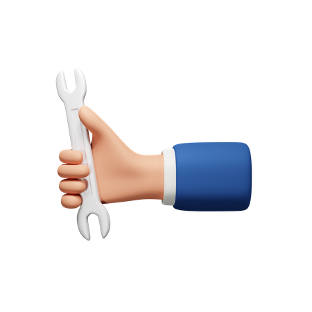 Hand Holding Wrench  3D Icon
