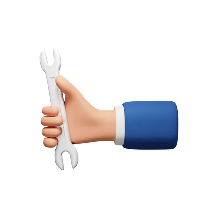 Hand Holding Wrench Download This Item Now 3D Icon