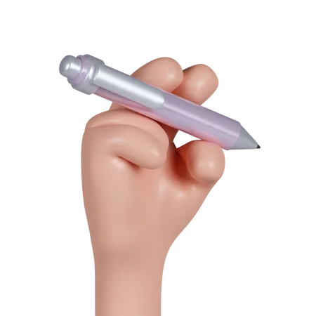 Hand Holds Pen  3D Icon