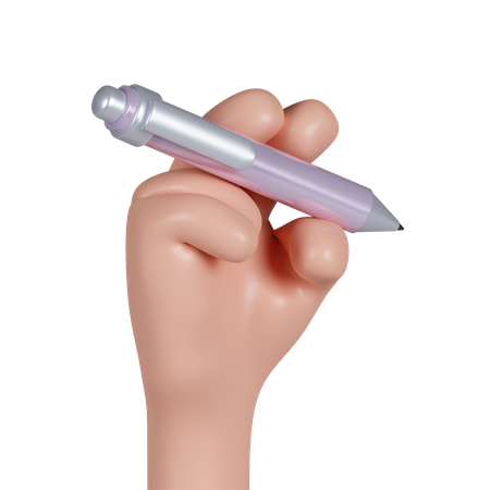 Hand Holds Pen  3D Icon