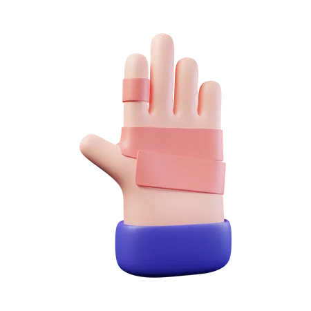 Hand Injury  3D Illustration