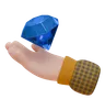 Hand Is Holding A Big Blue Diamond