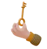 Hand Is Holding A Golden Key