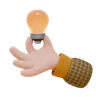 Hand Is Holding A Light Bulb