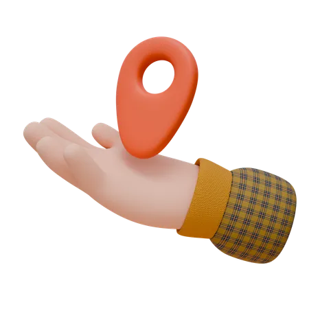 Hand Is Holding A Location Pin  3D Icon