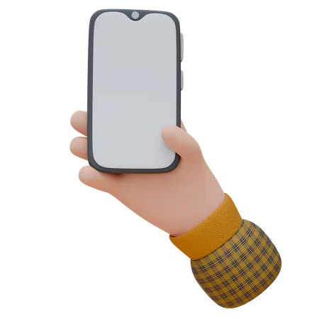 Hand Is Holding A Smartphone  3D Icon