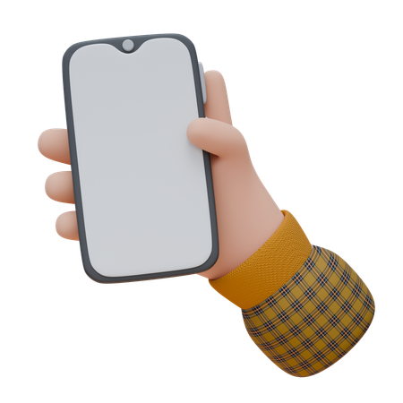 Hand Is Holding A Smartphone  3D Icon