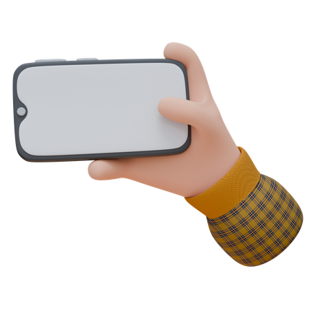 Hand Is Holding A Smartphone And Take Selfie  3D Icon