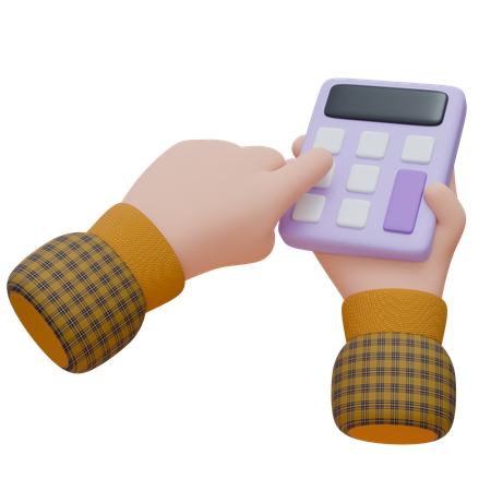 Hand Is Holding Calculator  3D Icon