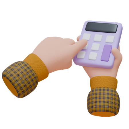 Hand Is Holding Calculator  3D Icon