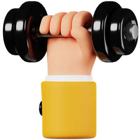 Hand Lifting Barbell  3D Icon