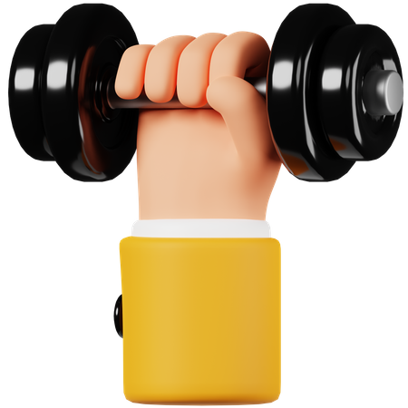 Hand Lifting Barbell  3D Icon