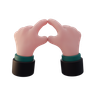 3d hand love emoji