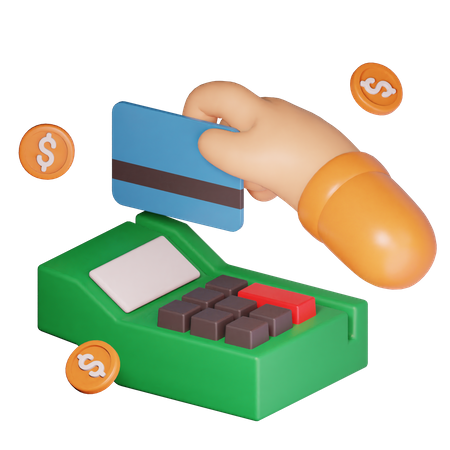 Hand tut Kartenzahlung  3D Icon