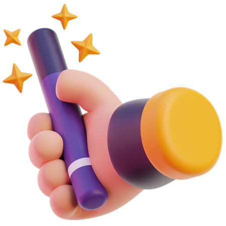 Hand magic wand   3D Icon