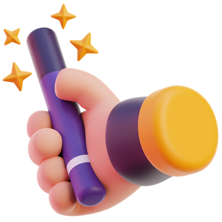 Hand magic wand   3D Icon