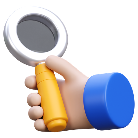 Hand Magnifiying Glass  3D Icon