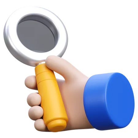 Hand Magnifiying Glass  3D Icon