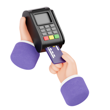 Hand Making Payment By Credit Card  3D Icon