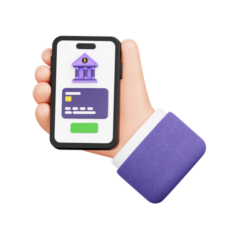 Hand Making Transactions With Banking  3D Icon