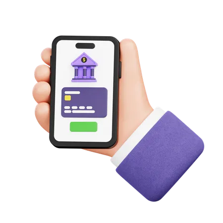 Hand Making Transactions With Banking  3D Icon