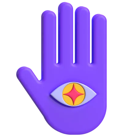 Hand mit Auge  3D Icon