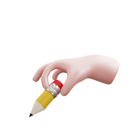 Hand mit Bleistift  3D Icon