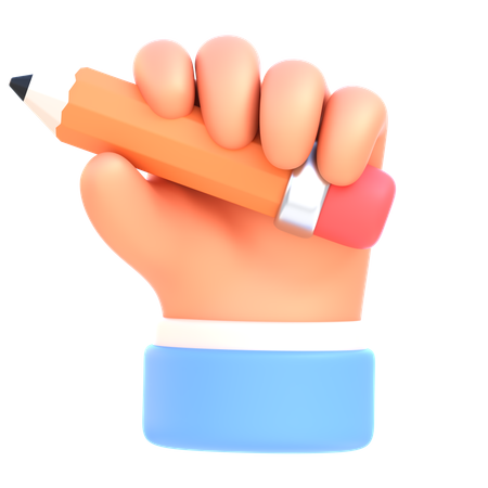 Hand mit Bleistift  3D Icon