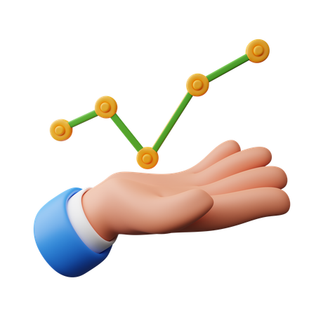 Hand mit Diagramm  3D Icon