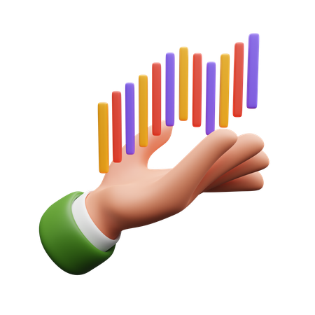 Hand mit Diagramm  3D Icon