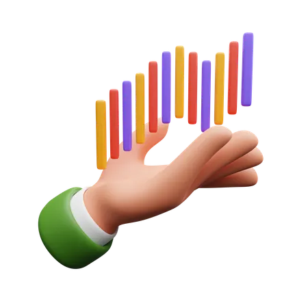 Hand mit Diagramm  3D Icon
