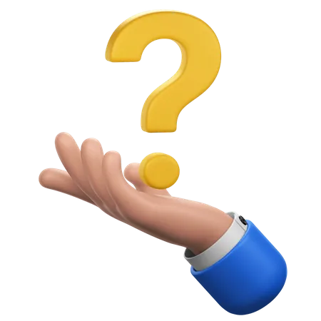 Eine Hand Mit Einem Daruber Schwebenden Fragezeichen Das Fragen Oder Unsicherheit Symbolisiert 3D Icon