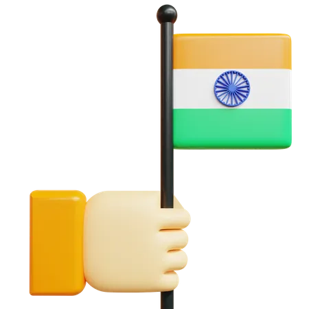 Hand mit Indien Flagge  3D Icon