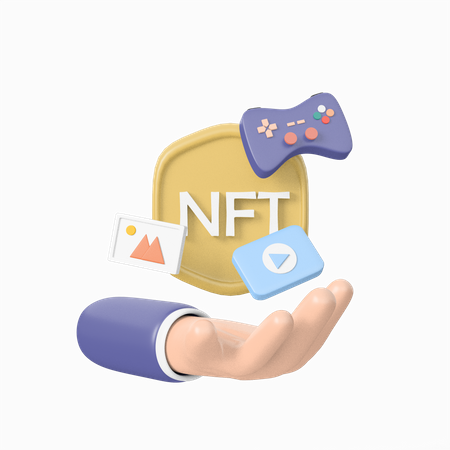 Hand mit NFT  3D Icon