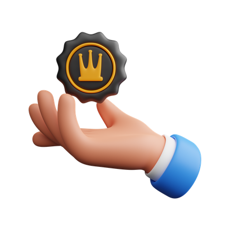 Hand mit Premium-Etikett  3D Icon