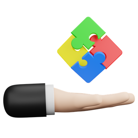Hand mit Puzzle  3D Icon