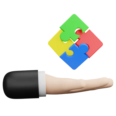Hand mit Puzzle  3D Icon