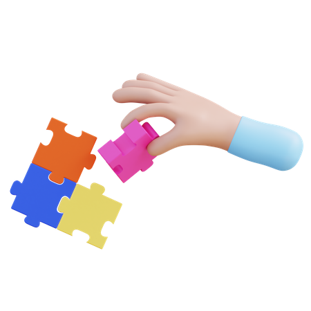 Hand mit Puzzle  3D Icon